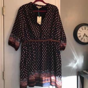 Plus size, navy dress, 3/4 sleeves from ASOS Curve